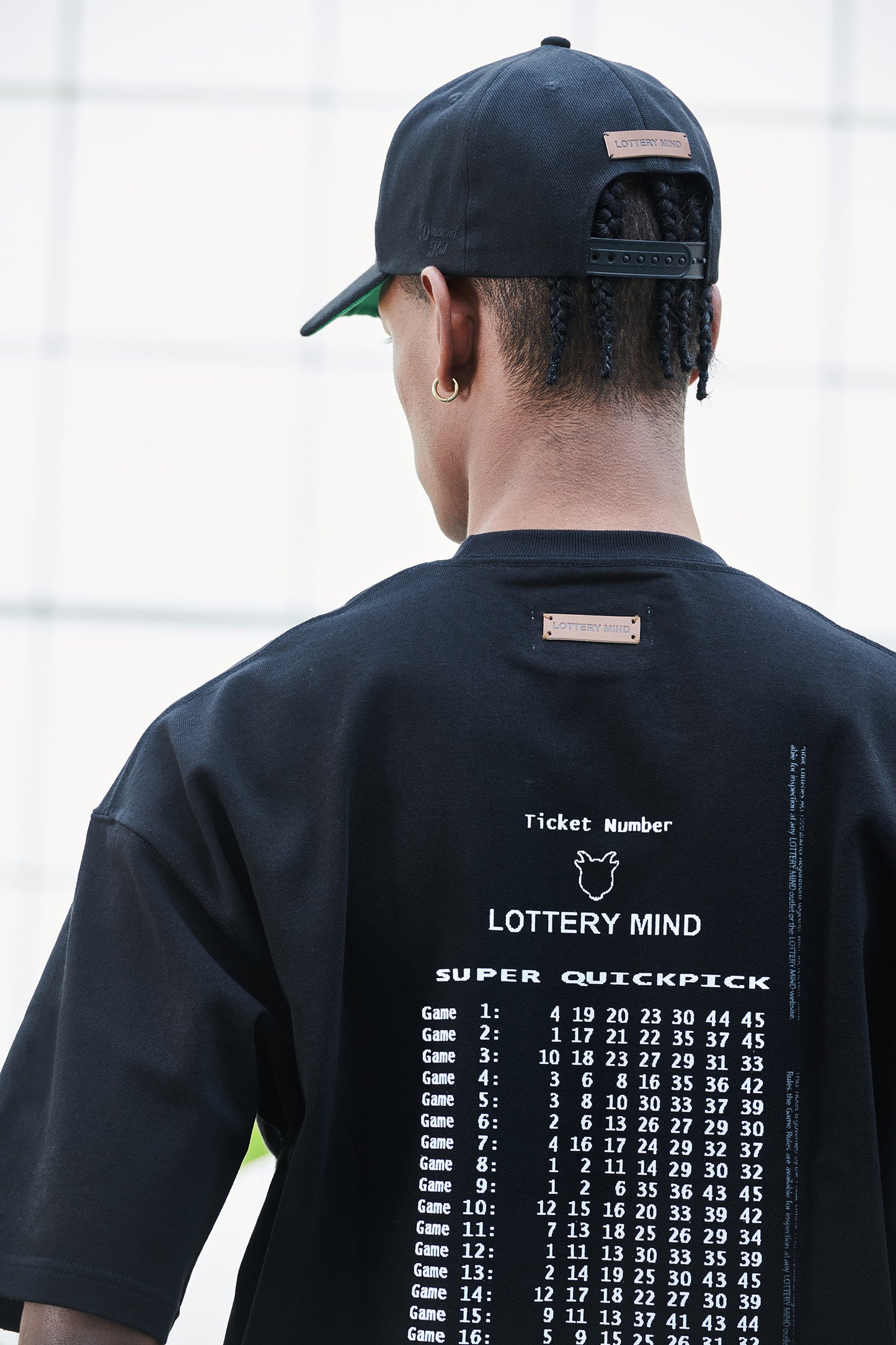 LOTTERY NUMBER S/S TEE  BLACK