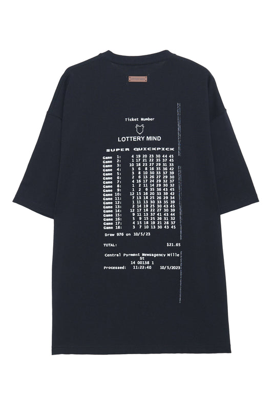 LOTTERY NUMBER S/S TEE  BLACK