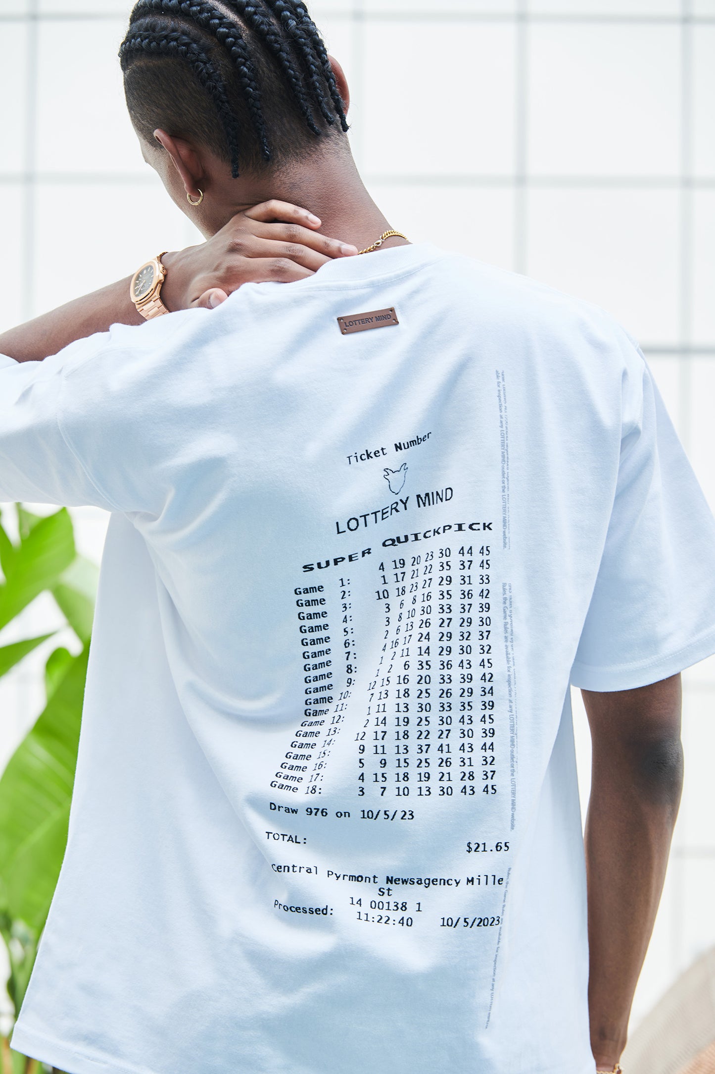 LOTTERY NUMBER S/S TEE WHITE