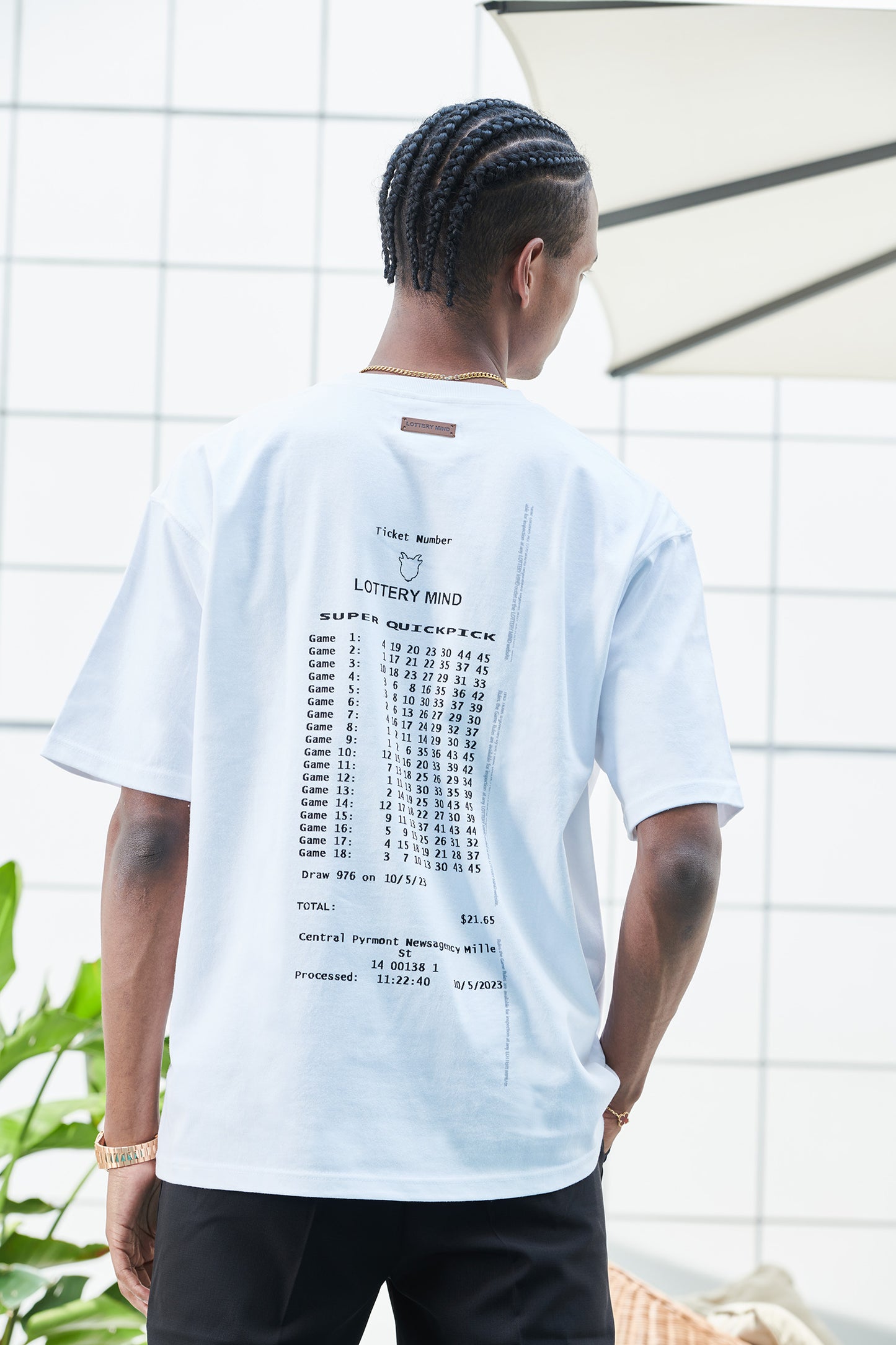 LOTTERY NUMBER S/S TEE WHITE