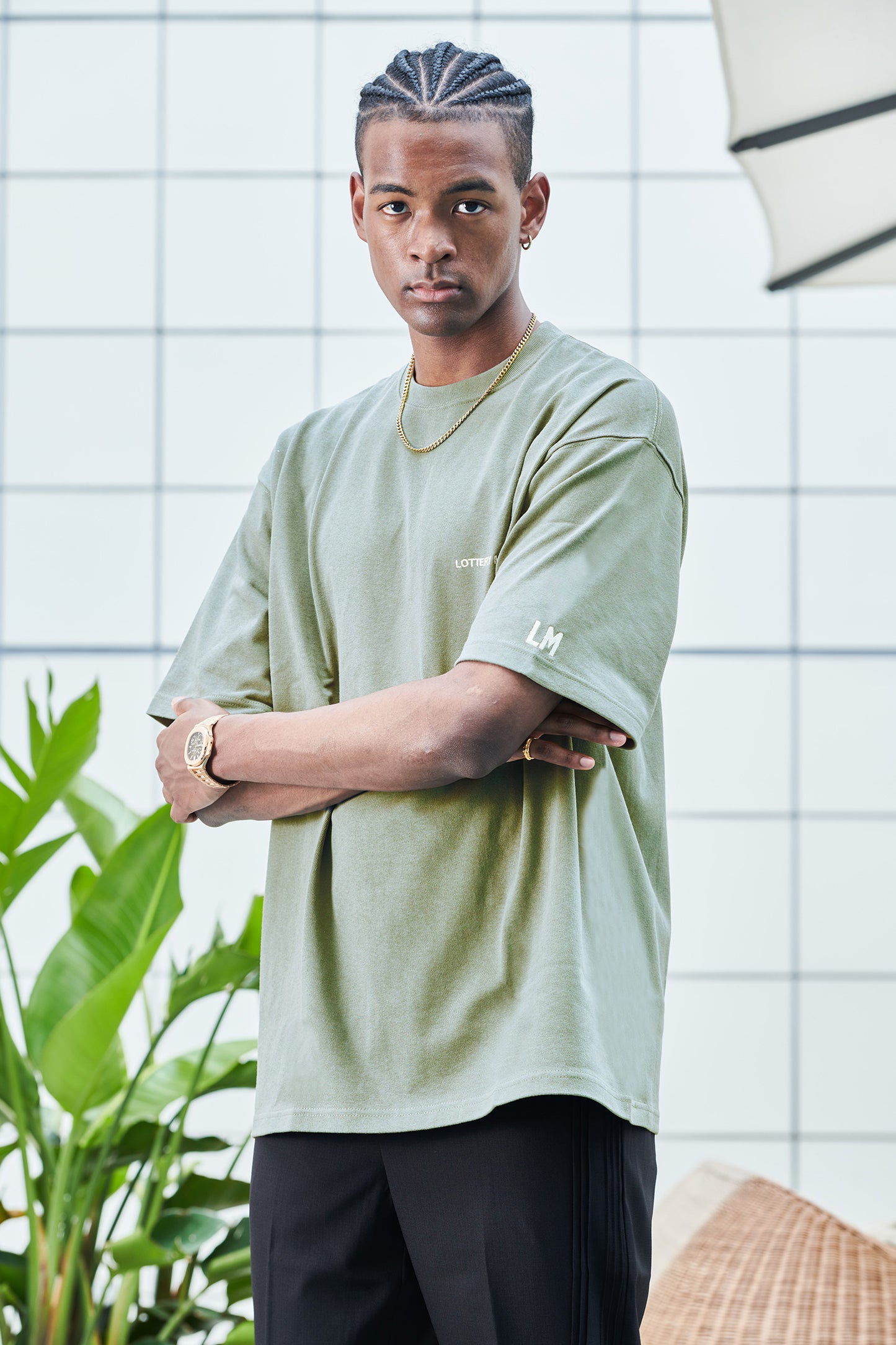 BASIC LOGO S/S TEE KHAKI