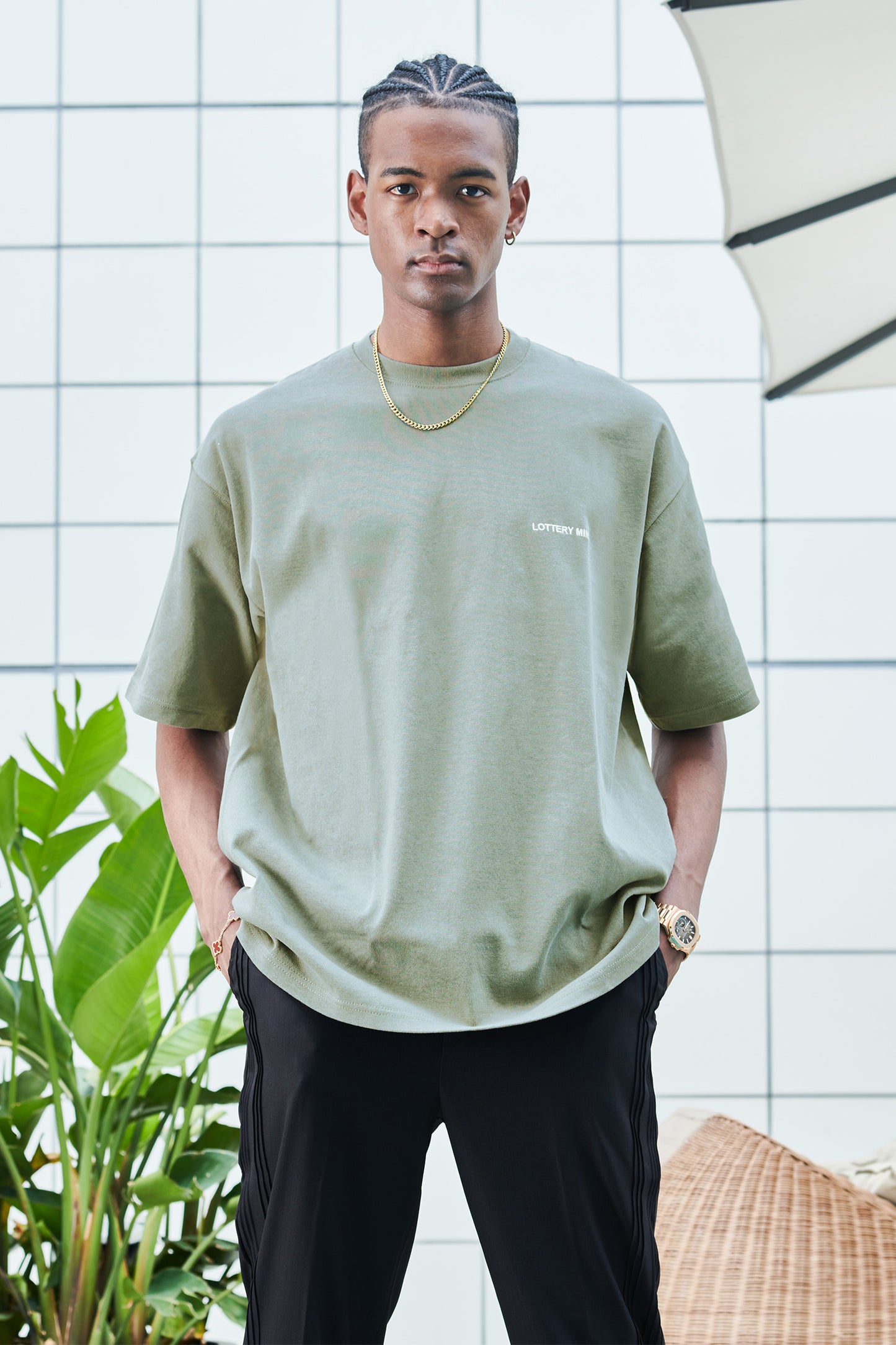 BASIC LOGO S/S TEE KHAKI