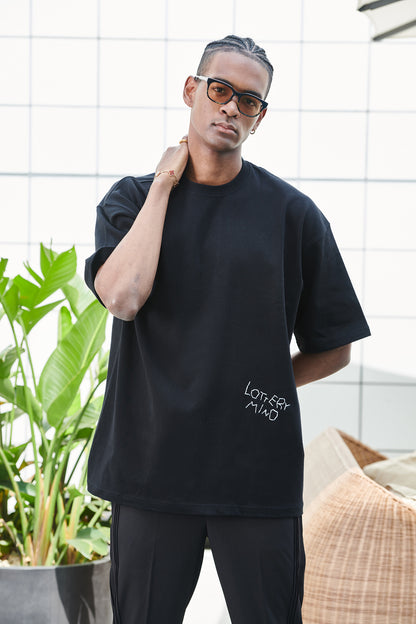 STITCHED LOGO S/S TEE BLACK