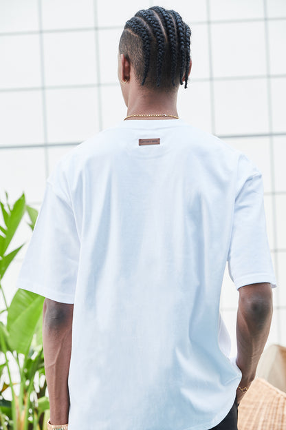 STITCHED LOGO S/S TEE WHITE